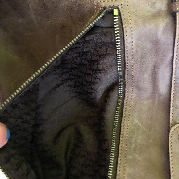 CHRISTIAN DIOR, a brown leather "Gaucho Large Double Saddle bag - Picture 6 of 7